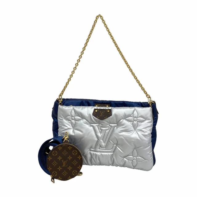 Shoulder Bag LV Pillow Maxi Multi Pochette Accessoires Navy Silver in Navy from The Reluxe