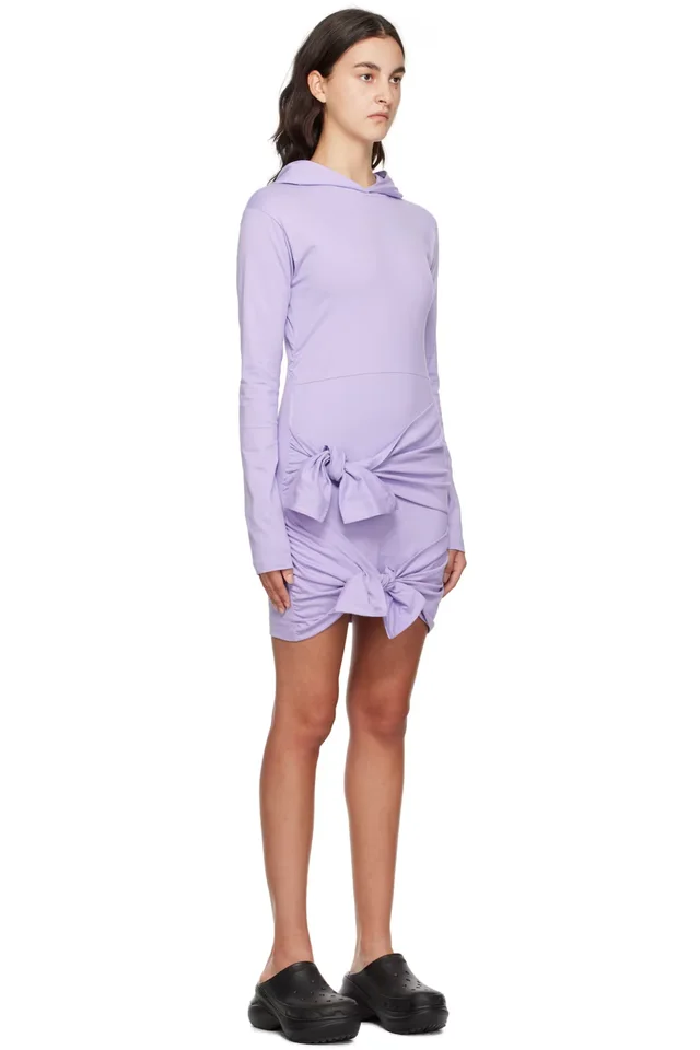 MSGM Purple Hooded Minidress, photo 2 of 4 from SSENSE