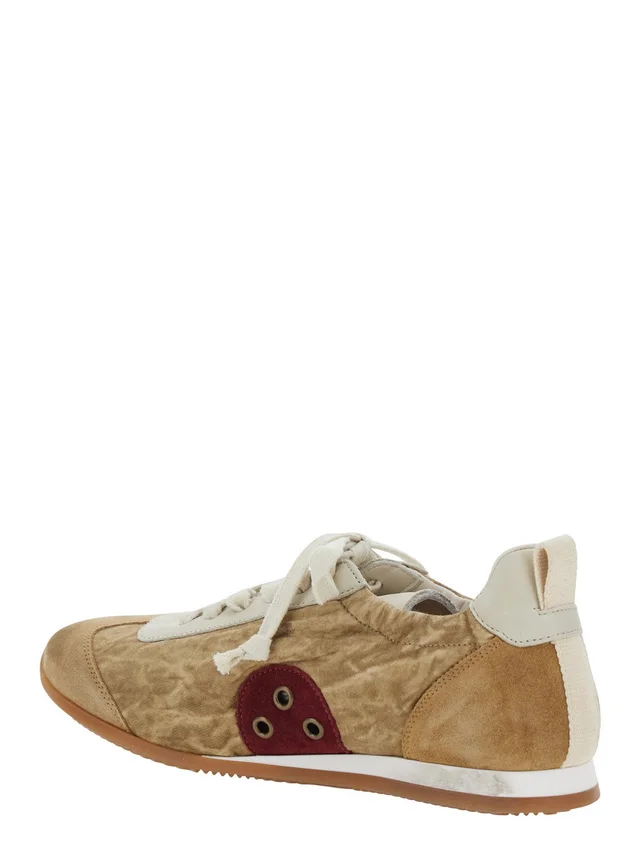 UMA WANG Beige Low Top Sneakers with lace-up closure on the front in ecosuede for women in Beige 40% Viscose 35% Labradorite 25% Linen, photo 6 of 8 from Gaudenzi Boutique