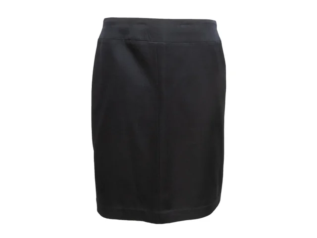Vintage Navy Chanel Boutique Pencil Skirt Size US L in Navy Wool from Designer Revival