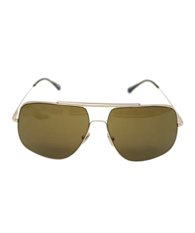 Tom Ford Sunglasses Liam Gold Brown Square Navigator Pilot FT0927 TF 927 28J in Brown Leather from Luxury Promise