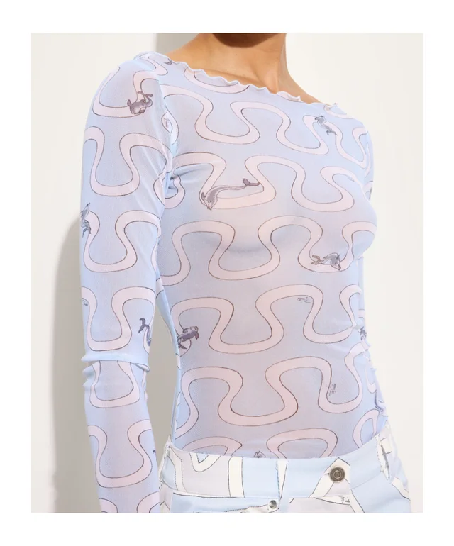 Emilio Pucci Onda Print Tulle Top, photo 4 of 4 from SENSER