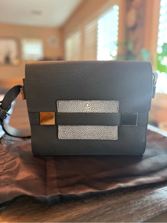 Delvaux Stingray-Trimmed Madame Pm Bag in white|black from Poshmark