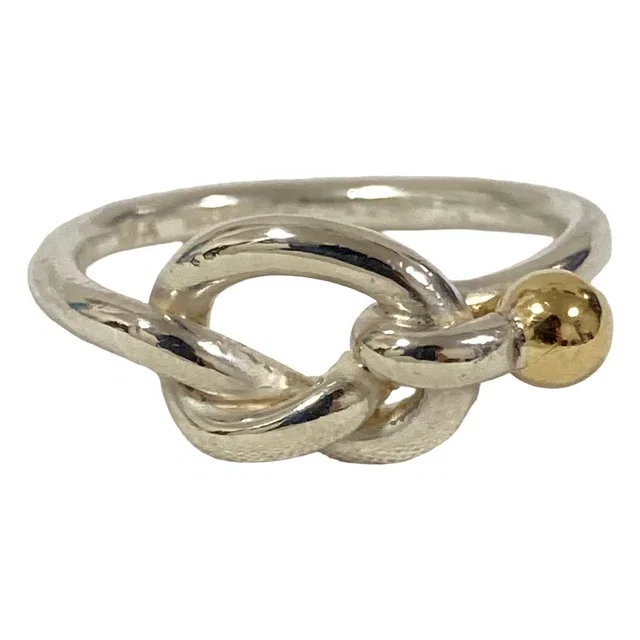 Tiffany & Co. Vintage Hook & Eye Love Knot Ring Sterling Silver 18K in Silver from The Reluxe