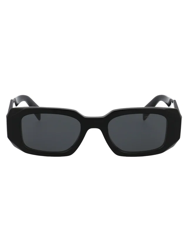 Prada 0pr Bold Geometric Acetate Sunglasses — Black in Black from HEWI