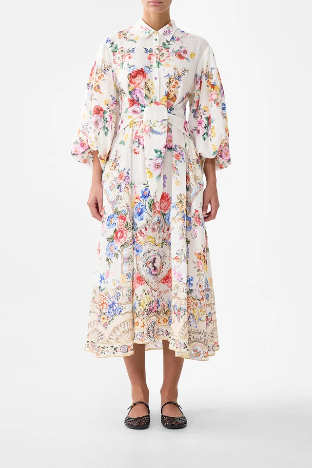 Camilla eBoutique WAIST TIE SHIRT DRESS WITH BUBBLE SLEEVE I LEFT MY HEART IN GRANADA from CAMILLA, photo 1 of 1