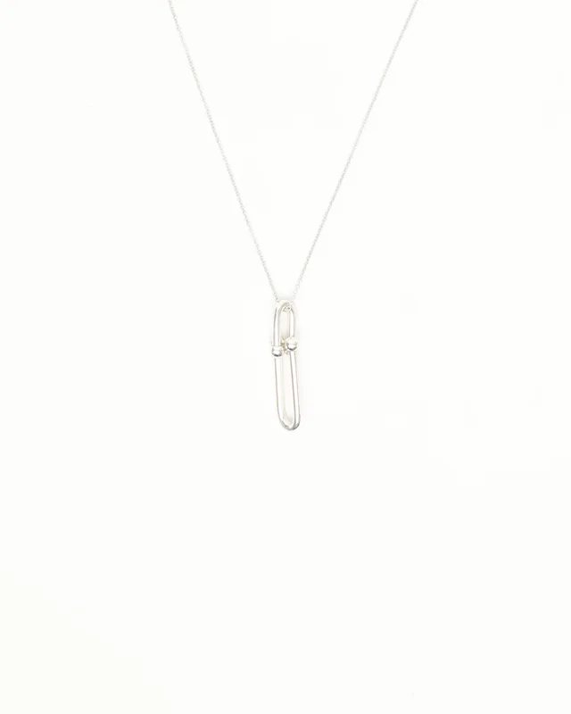 Tiffany & Co. HardWear Elongated Link Pendant in Sterling Silver Necklace in Silver from A Retro Tale