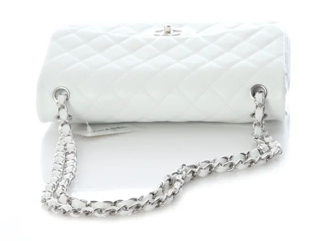 Chanel Jumbo White Quilted Caviar Classic Double Flap in White Caviar leather from Ann's Fabulous Finds, photo 8 of 10