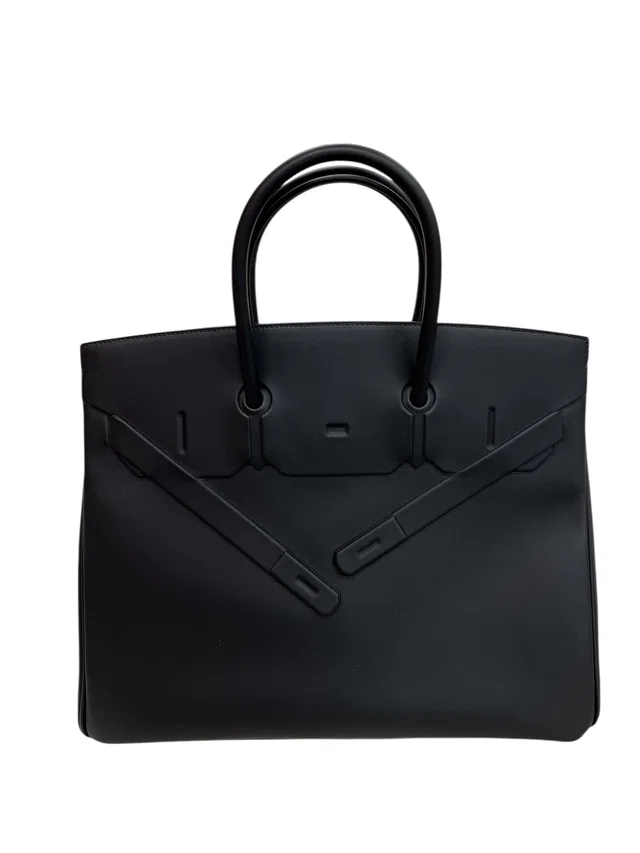 Hermès Birkin 35 Shadow Black Swift PHW #K in Black Swift leather from Luxury Promise