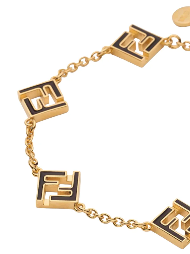 Fendi Logo-Detailed Gold-Tone Chain Bracelet — Gold Brass Bracelets in Gold from HEWI, photo 2 of 2