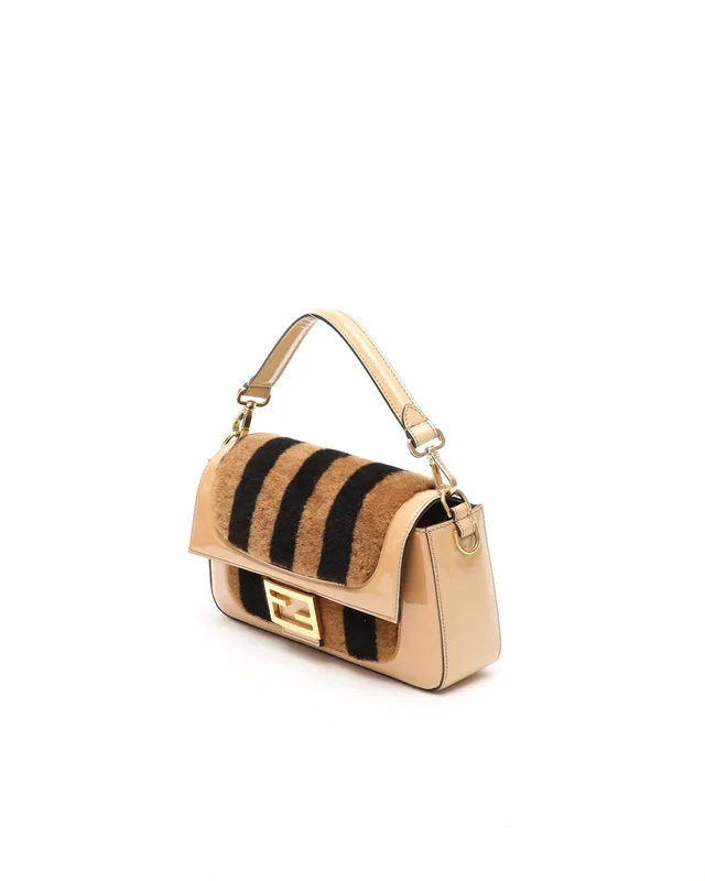 Fendi Shearling Baguette Bag in Wool from A Retro Tale, photo 2 of 9