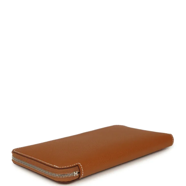 Hermès Silk'In Classique Long Wallet Gold Epsom Palladium Hardware in Gold Epsom leather from Madison Avenue Couture, photo 3 of 11