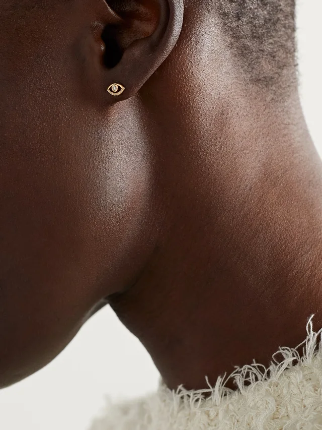 MELISSA JOY MANNING Wink 14-karat recycled gold diamond earrings in Metallic, photo 2 of 2 from NET-A-PORTER (Canada)