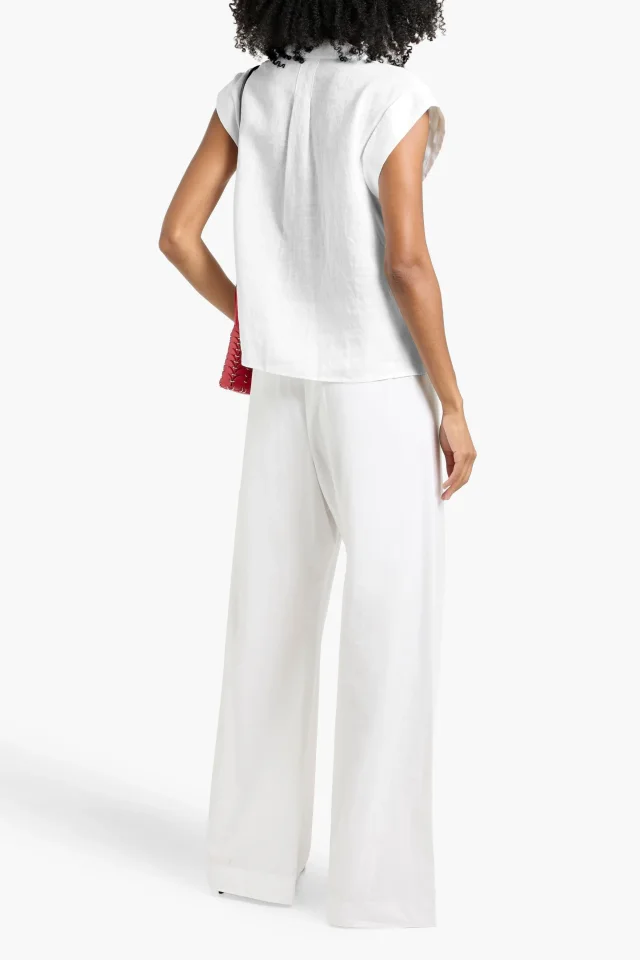 Frame The Leisure Linen Shirt in White, photo 3 of 4 from THE OUTNET