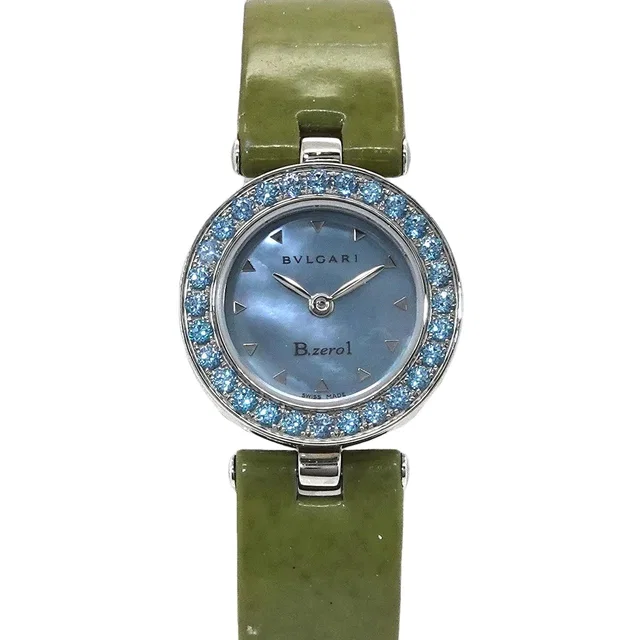 Bvlgari B.zero1 Watch Blue Topaz Bezel Shell Quartz in Blue Leather from The Reluxe