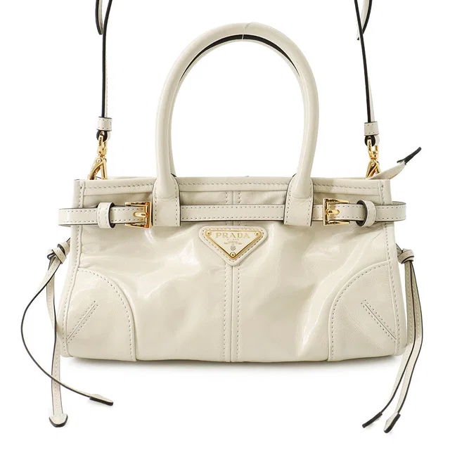 Prada Bonnie Handbag White1BA486 Leather Size Mini in Leather from GALLERY RARE