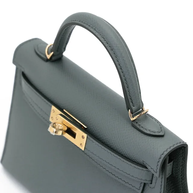 Hermès Mini Kelly II Vert Amande (63) in Green Epsom leather from Ginza Xiaoma, photo 3 of 4