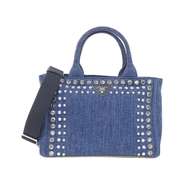 Prada Bag Handbag Silver in Silver Denim from The Reluxe