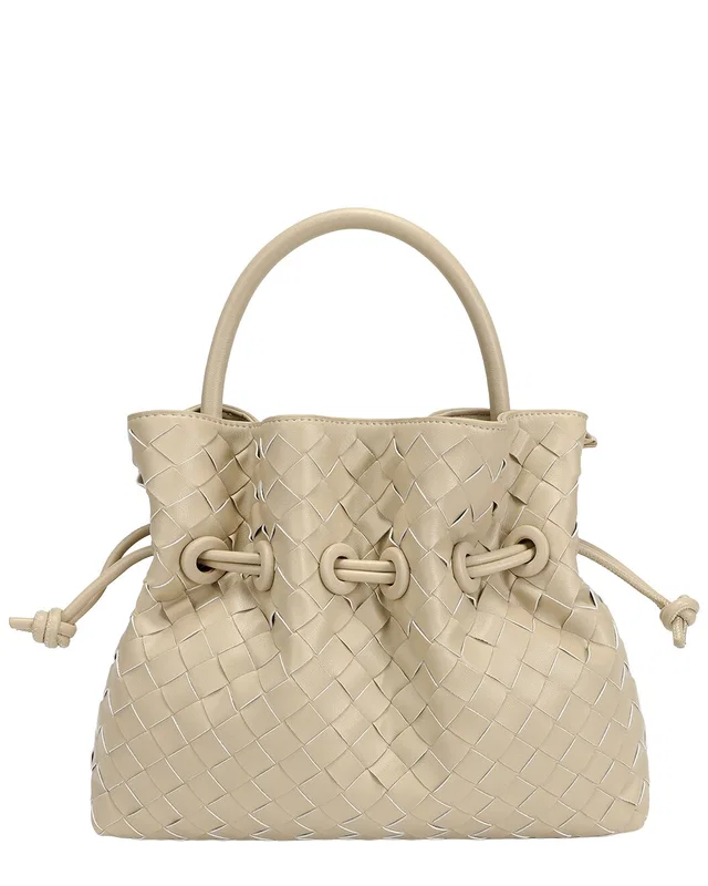 Tiffany & Fred Paris Hand-Woven Leather Drawstring Satchel, image 1 of 1 from Rue La La