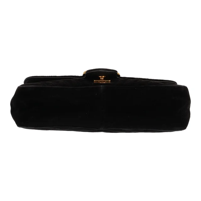 Gucci GG Marmont shoulder bag in Black Velvet from Collector Square, photo 2 of 4