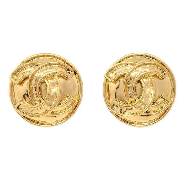Chanel 1994 Round CC Earrings Small from AMORE Vintage Tokyo