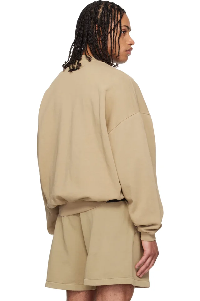 Fear of God ESSENTIALS Beige Training 90s Crewneck Sweatshirt, photo 3 of 4 from SSENSE