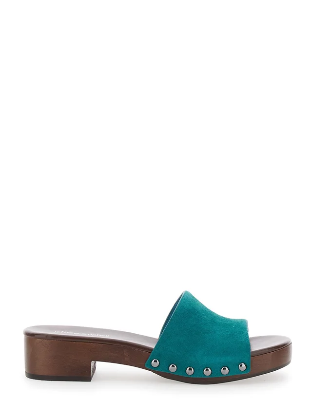 JEFFREY CAMPBELL CAMBRIE Blue Sandals with Turquoise Leather Straps for Women in Blue, photo 2 of 8 from Gaudenzi Boutique