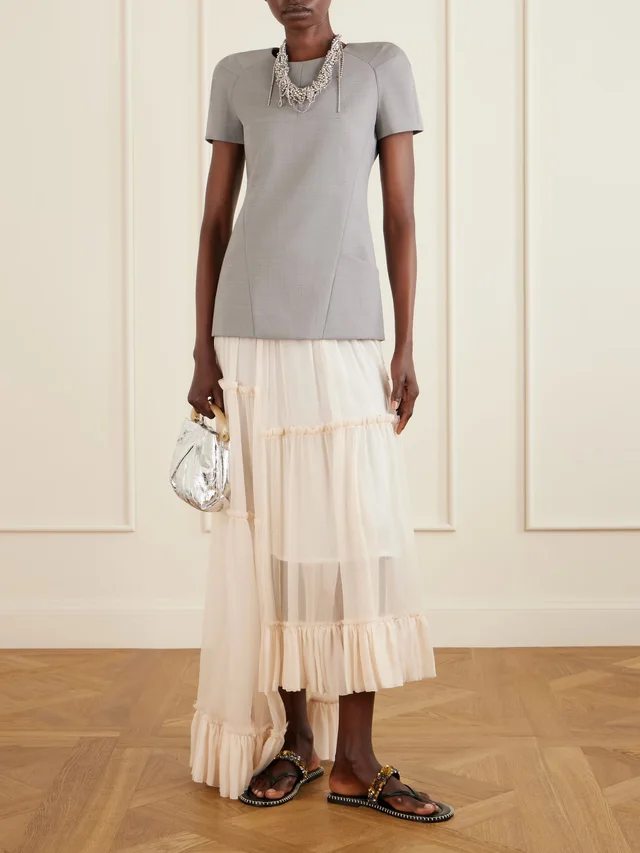 DRIES VAN NOTEN Mélange grain de poudre blouse in Grey, photo 2 of 2 from NET-A-PORTER (Canada)