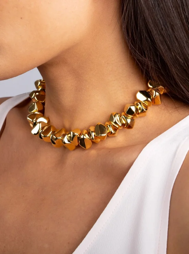 FEDERICA TOSI Necklace 'LACE SMALL STONE' with Elegant Design in Gold Metal for Women, photo 5 of 6 from Gaudenzi Boutique