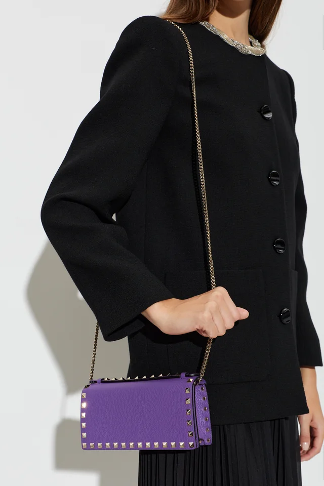 Valentino Garavani Rockstud Foldover Top Chained Wallet, photo 4 of 6 from SENSER