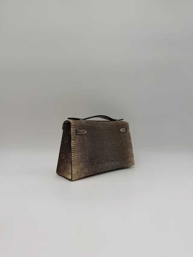 Hermès Kelly Pochette Ombre Lizard Ombre Palladium Hardware in Lizard from Luxury Promise, photo 6 of 10