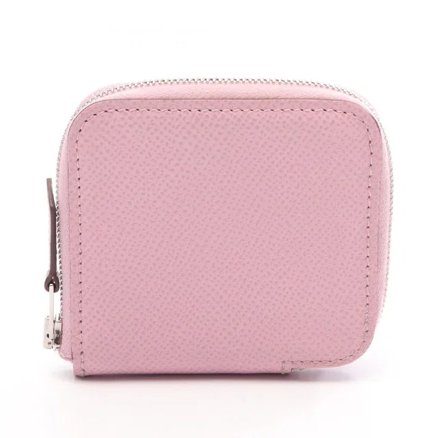 Hermès Coin Case Compact Mini Silk in Mauve Sylvestre Leather Calf Azap in Silk from The Reluxe