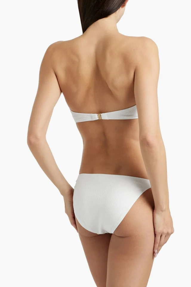 Melissa Odabash Alba Stretch-Seersucker Low-Rise Bikini Briefs in White, photo 3 of 4 from THE OUTNET