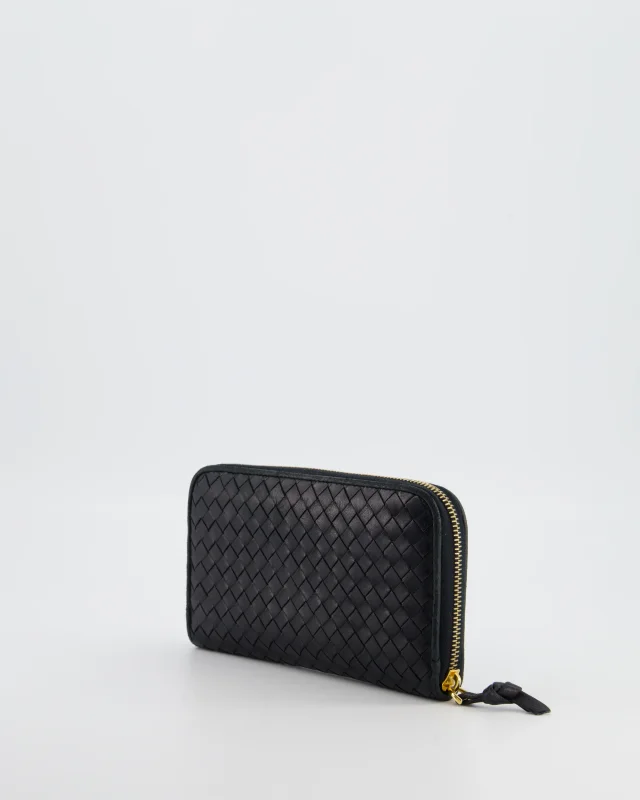 Bottega Veneta Intrecciato Long Wallet in Black Woven leather from Sellier, photo 4 of 12
