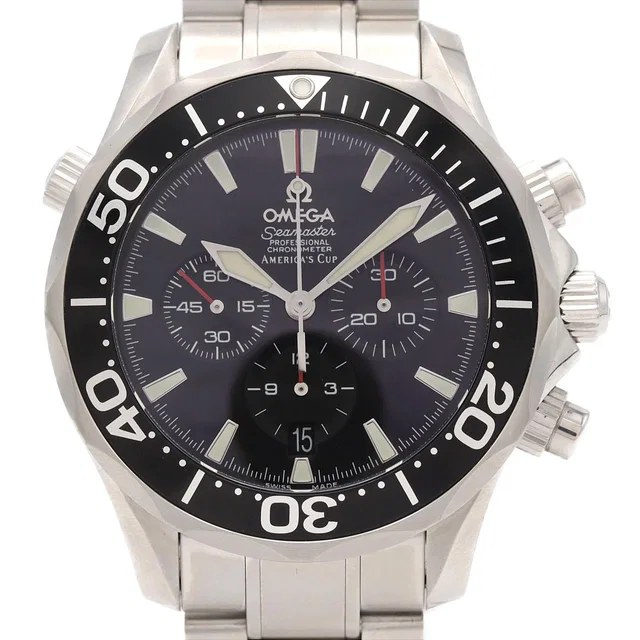 Omega Seamaster Pro Chronograph Americas Cup Stainless Steel Chronograph in Black Stainless from LuxUness