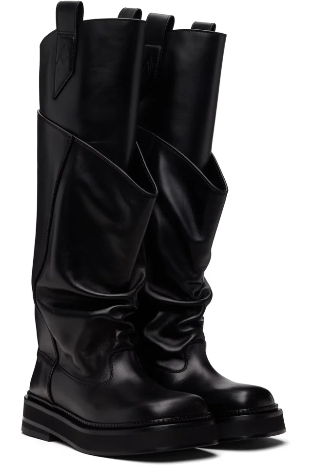 The Attico Black New Robin Passeggiata Combat Boots, photo 4 of 5 from SSENSE