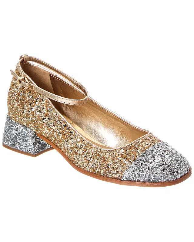 SCHUTZ Dorothy Weekend Low Block Glitter Pump, image 1 of 1 from Rue La La