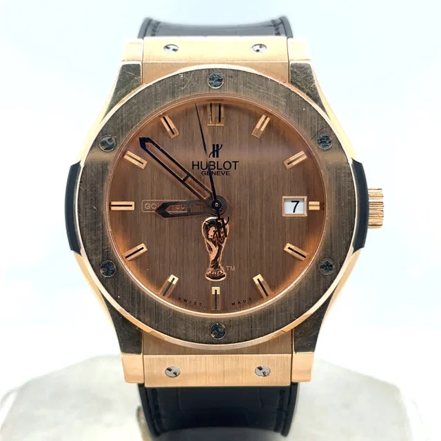Hublot Classic Fusion Automatic Gold Dial Mens Watch 511.PX.0210.GR.FIF10 in black|gold|pink Leather from Jomashop.com