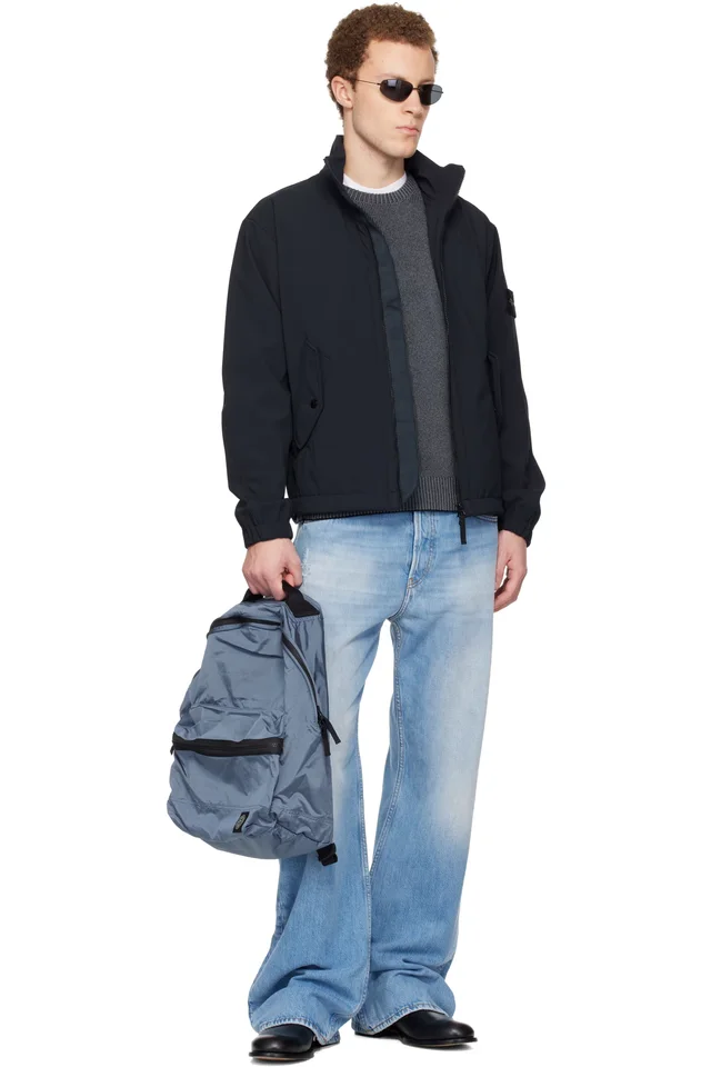 Stone Island Blue 9200010 Coated Nylon Metal ECONYL Backpack, photo 4 of 4 from SSENSE