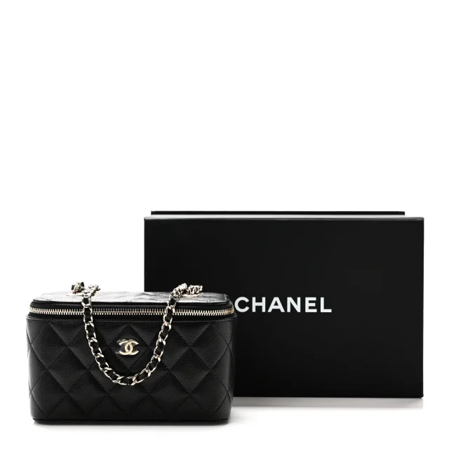 Chanel Caviar Quilted Small Vanity Case in Black Caviar leather from FASHIONPHILE, photo 12 of 12