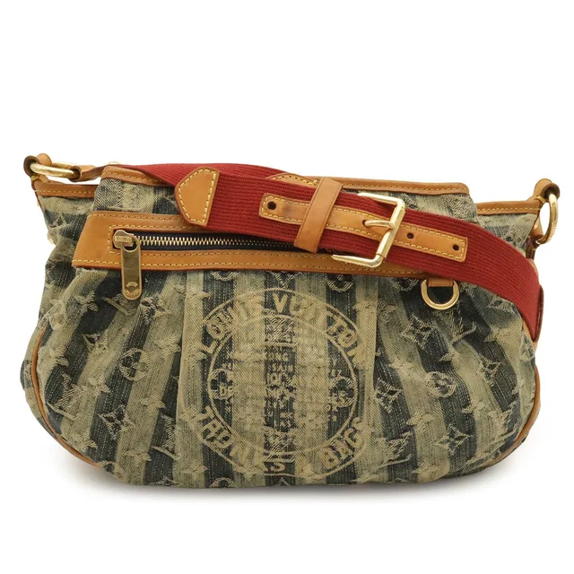 Louis Vuitton Monogram Denim Porte Epol Rayet MM Shoulder Bag Blue in Blue Denim from The Reluxe