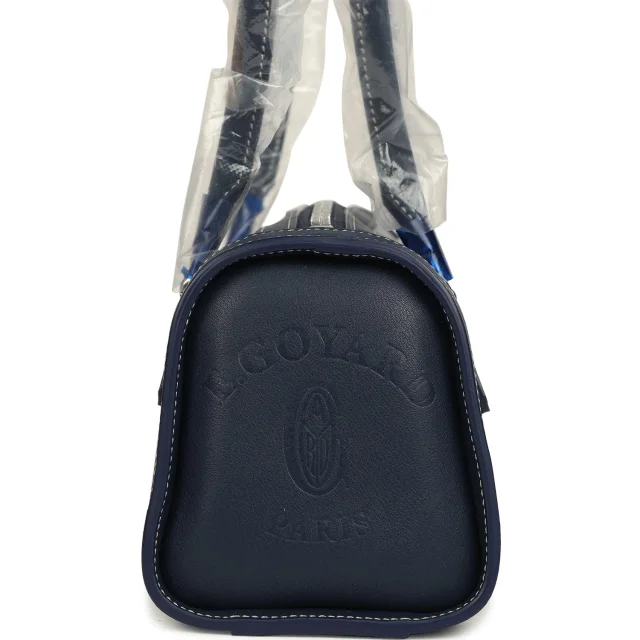 Goyard Goyardine Canvas Bonbonnière Bag Navy Blue Chevroches Calfskin Palladium Hardware in Navy Calfskin from Madison Avenue Couture, photo 3 of 9