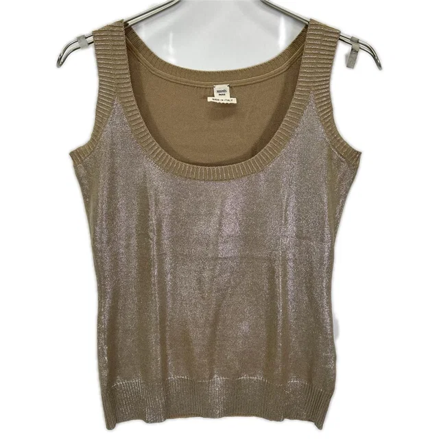 Hermès Lemaire Era Gold Silk Glitter Coating Tank Top 38 in Gold Silk from The Reluxe