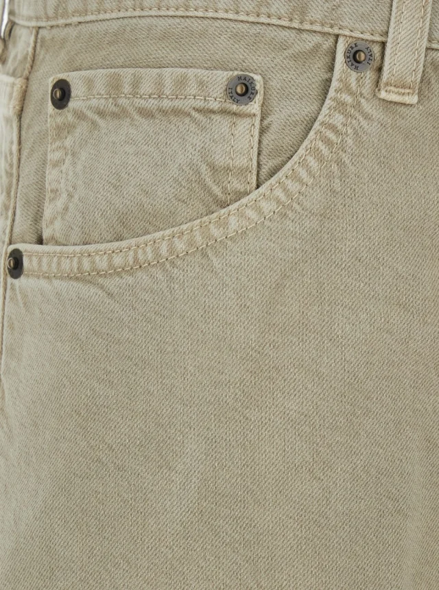 HAIKURE Khaki Green Jeans with Belt Loops and Logo Patch on the Back in Denim Women in Green, photo 5 of 6 from Gaudenzi Boutique