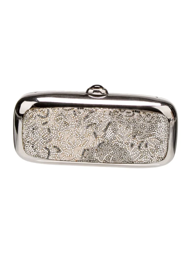 Judith Leiber Minaudière Other bag in Silver Leather from The RealReal