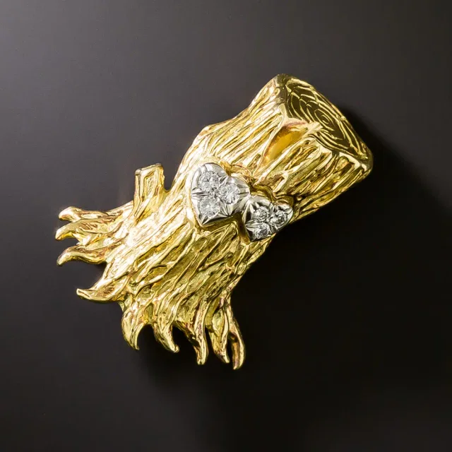 Cartier by Aldo Cipullo 18K Diamond Tree Trunk Brooch from Lang Antiques