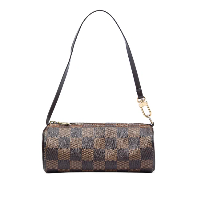 Brown Louis Vuitton Damier Ebene Papillon Pochette Handbag in Brown Canvas from Designer Revival