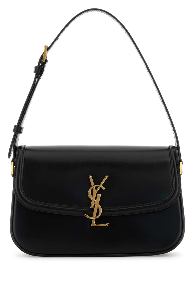 Saint Laurent Solferino Shoulder Bag — Black in Black Lambskin from HEWI