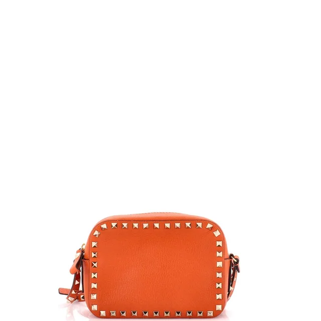 Valentino Garavani Rockstud Camera Crossbody Bag Leather in orange Leather from Rebag