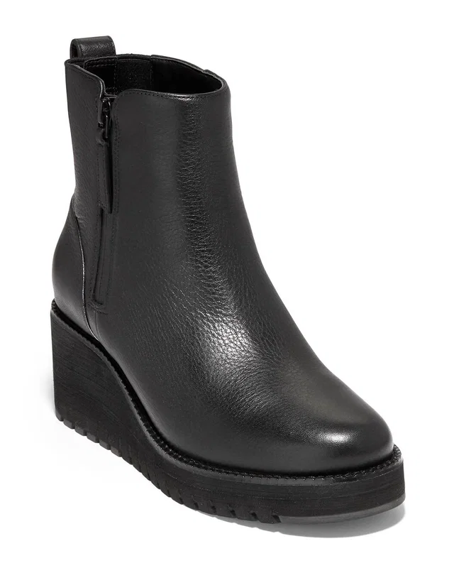 Cole Haan ZeroGrand Waterproof City Leather Wedge Bootie, image 1 of 1 from Rue La La